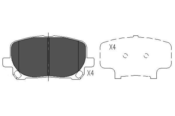 KAVO PARTS Piduriklotsi komplekt,ketaspidur KBP-9021